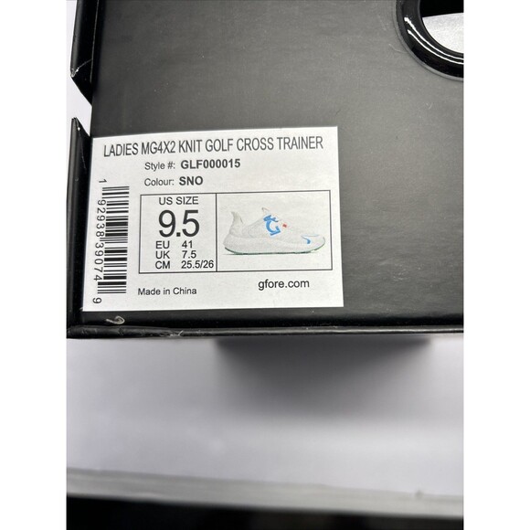 GFORE MG4x2 Knit Cross Trainer Golf Shoe White/Aqua/Green Women 9.5 NEW - Picture 9 of 9